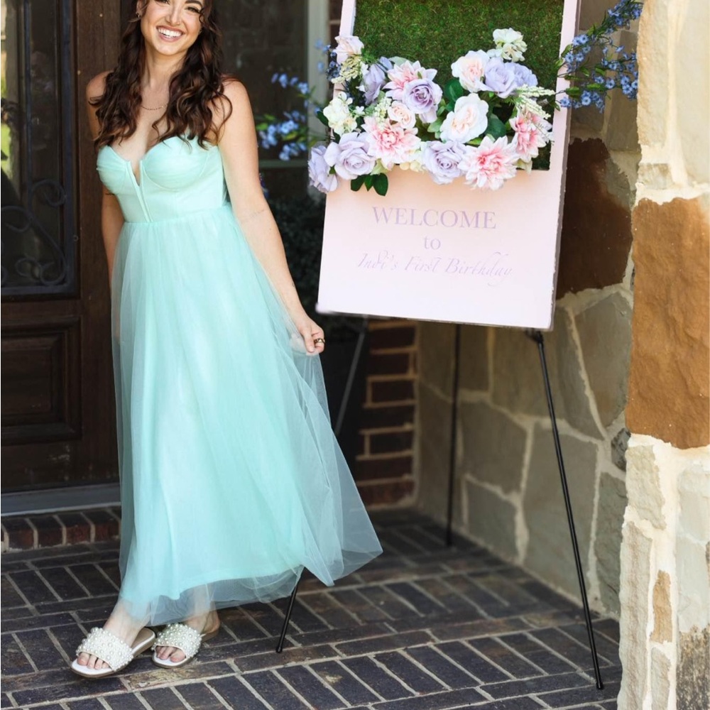 Mint Green Strapless Maxi Dress